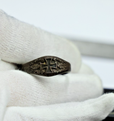 WWI 1914 German Iron Cross Ring Iron for Gold Size 14 | eBay