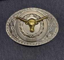 Large Longhorn Cow Bull Head Steer Highly Reflective Belt Buckle