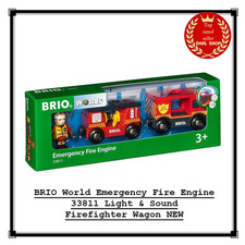 BRIO World Emergency Fire Engine 33811 Light  Sound Firefighter Wagon NEW