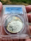 1885 O Toned Morgan Silver Dollar PCGS 💎🌈 Flashy Crescent  Monster Rainbow💎🌈