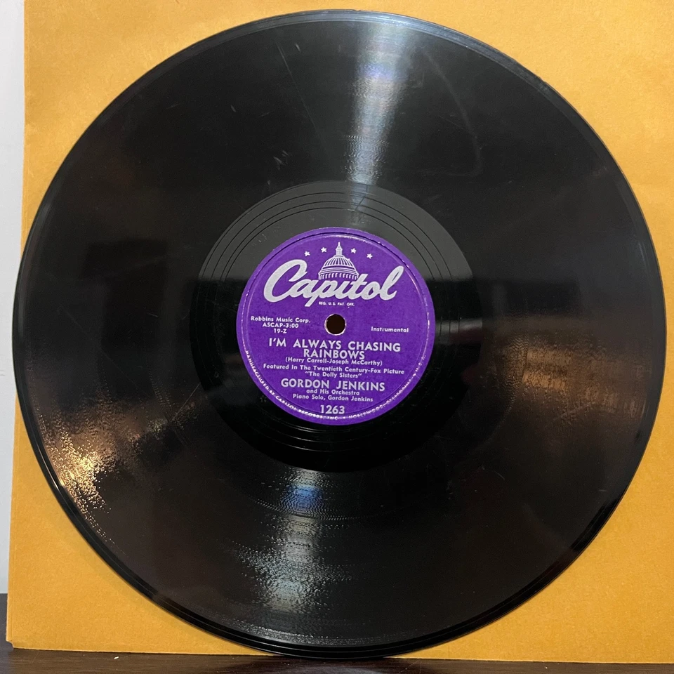 GORDON JENKINS - White Christmas / Chasing Rainbows 10" Shellac 78RPM Record - E - Image 4 of 4