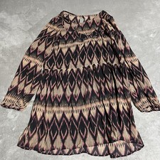 Y2K Express Dress Womens Medium Long Sleeve Chiffon Lined Semi Sheer Boho