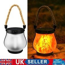 Solar LED Lantern For Outdoor Rainproof Rope Hanging Flame Flickering