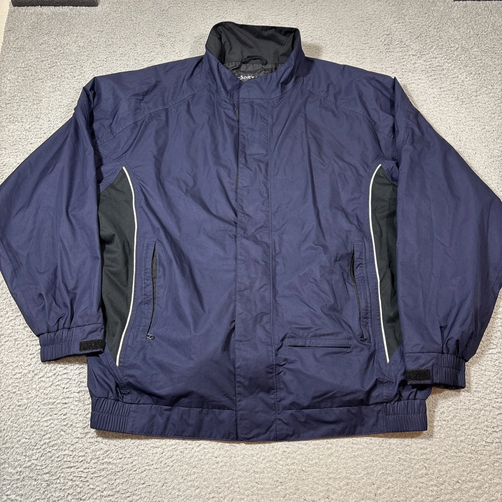 Footjoy Jacket Mens XL Blue Dryjoy Golf Raincoat Windbreaker Lightweight Swishy