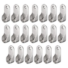 Oval Closet Rod End Supports Wardrobe Rod Bracket Fit Rod Dia 16.5mm 20 PCS