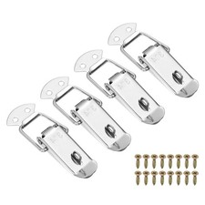 4 Pack 0.8" 304 Stainless Steel Spring Loaded Toggle Latch W Lock Screw Silver