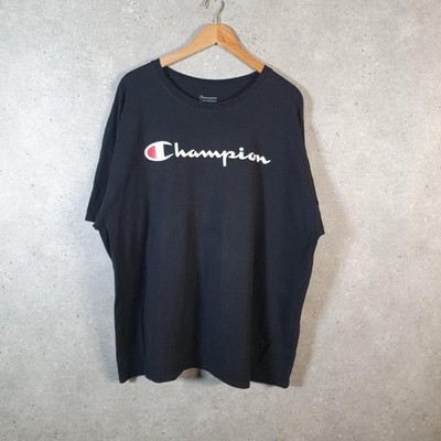 Vintage Champion Spellout Logo Print T-Shirt Herren 2XL schwarz C31419