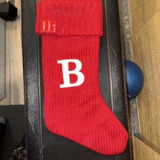 Wondershop Target Red Knit Large 20  Stocking With Monogramed B Initial NWT