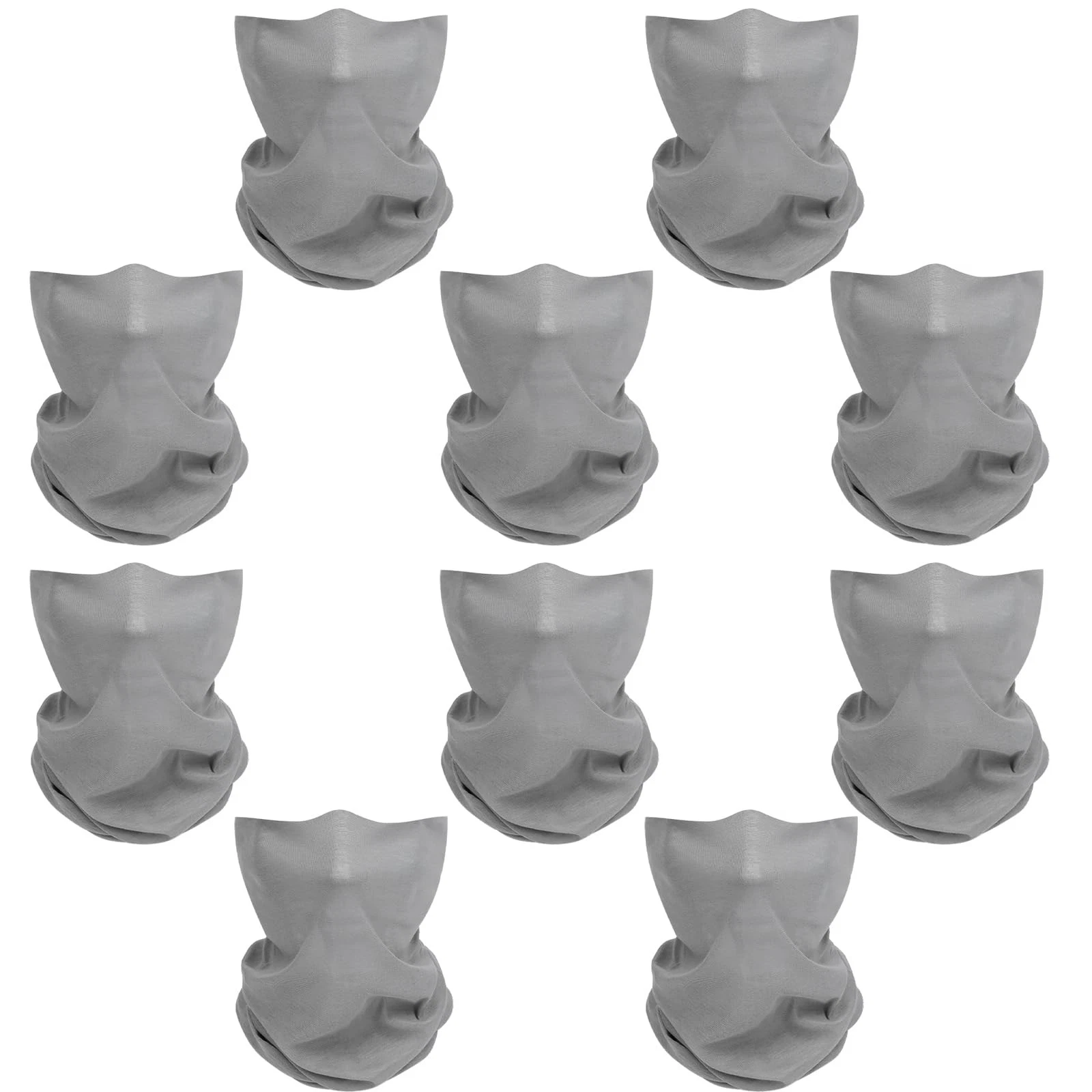 Grey Outdoor Face Mask Buffs,10PCS Tube Scarf Bandanas