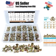 Rivet Nut Tool Kit, 520pcs SAE & Metric Rivet Nut Assortment Kit w Galvanized...