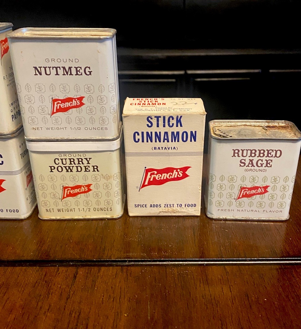 Vintage Lot Of 10 French’s Herb And Spice Tins / Boxes - Some Full