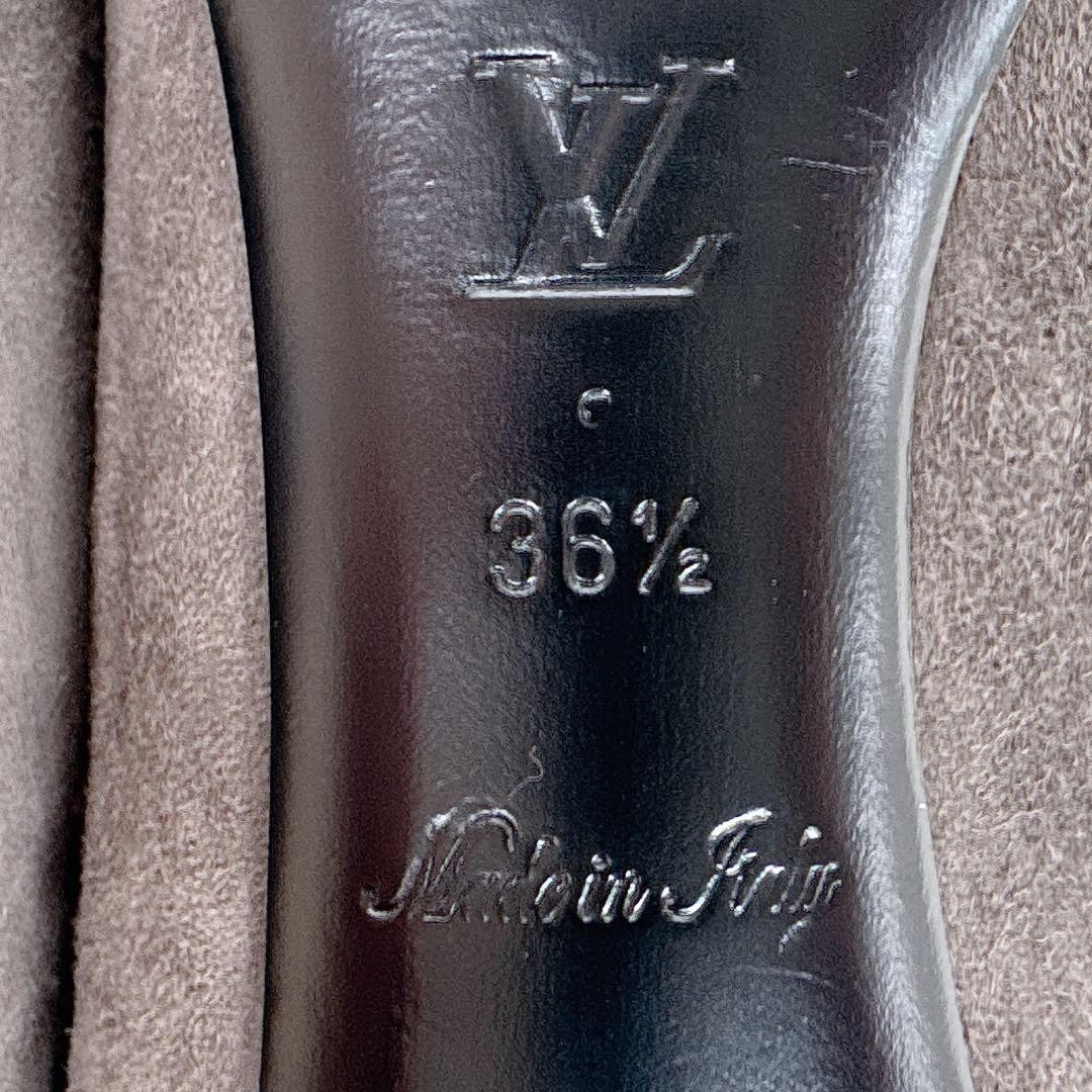 Louis Vuitton Shoes Pumps Heel EU 36.5 US 6.5 Suede Leather Greige Authentic thumbnail 8