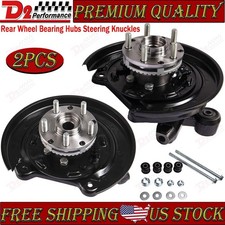 Pair Rear Steering Knuckles W Wheel Hub Bearings For 2001-2008 Subaru Forester