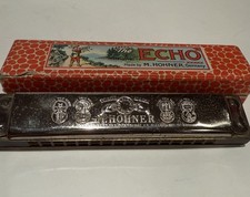 M. Hohner Echo Harp Harmonica Made In Germany With Box Vintage