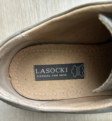 Lasocki Men’s Gray Leather Lace-Up Dress Shoes Size 9 Lasocki EU Men main image 3