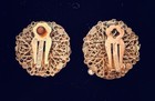 Vintage Miriam Haskell Baroque Faux Pearl Clip Earrings Signed Filigree — photo 6