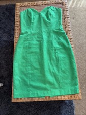A.J. Bari Strapless Green Brocade Boned Cocktail Dress Sz 8/10