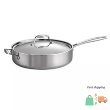 Signature 3-Quart Tri-Ply Clad Stainless Steel Saute Pan with Lid