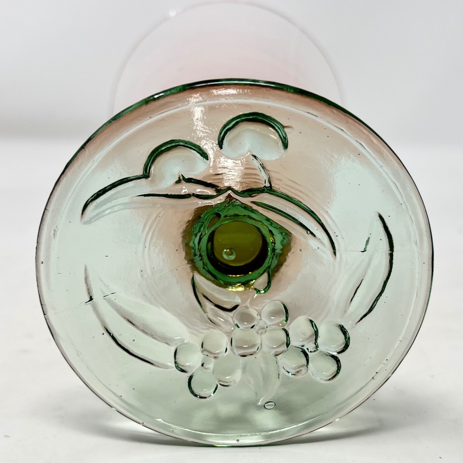 Pfaltzgraff Garden Party Pink Green Water Goblets Iced Tea Footed Glasses