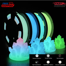 3D Printer Filament Bundle Glow in Dark Multicolor PLA 1.75mm 4 Pack