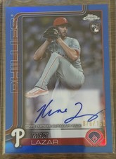 2025 Topps Chrome Rookie Auto Max Lazar #RA-ML Blue Refractor /150