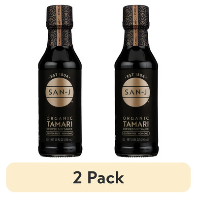 San J Tamari Soy Sauce Organic Gluten Free Glass Bottle 10 fl oz 2 Pack