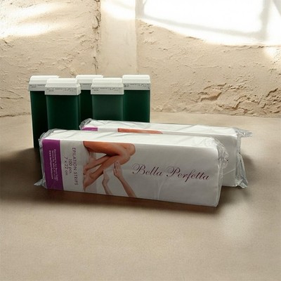 Bella Perfetta Waxing Kit 5 Roll-On Wax + 2 Packs Epilation Strips 