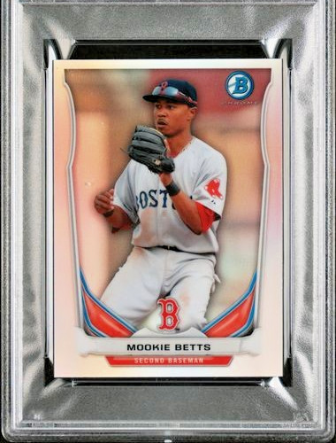 2014 Bowman Chrome Mini Prospect Rookie Refractor #BM-BRS4 Mookie Betts RC PSA 9 view 3