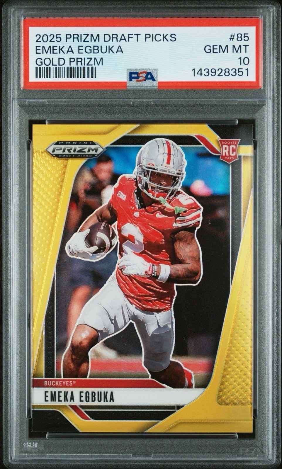 Emeka Egbuka Panini Prizm Draft Picks #85 Gold Prizm