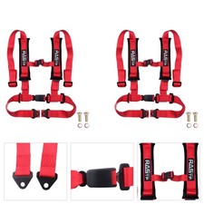 Pair of 4 Point Harness Racing Seat Belt Blue - 2" Padding For CanAm X3 YXZ UTV