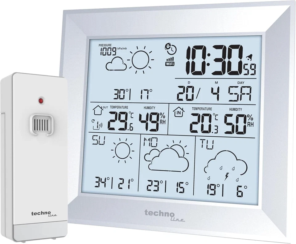 Technoline WD2000 WLAN Wetterstation mit App 4 Tage Vorhersage Sensor - Bild 1 von 1
