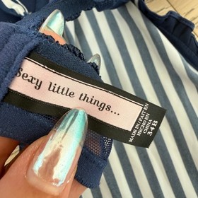 Rare Archival Victoria's Secret Sexy Little Things Navy Sailor Striped Lingerie