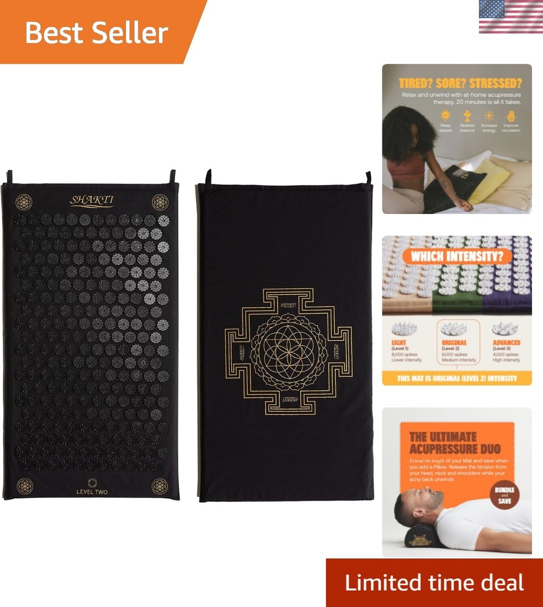 Transform Your Wellness: Classic Shakti Black Acupressure Mat