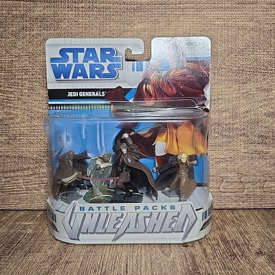 Star Wars Unleashed Battle Pack Figures 4 Jedi Generals Anakin Mace Saesee Yoda