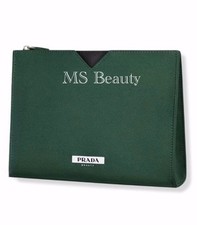 Prada Beauty Clutch Bag Cosmetic Pouch Travel Bag Green - New With Dust Bag 