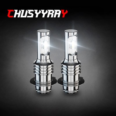 2x H6 H6M P15D LED Headlight Bulbs Fog Lamp Kit High Low Beam 6000K Bright White