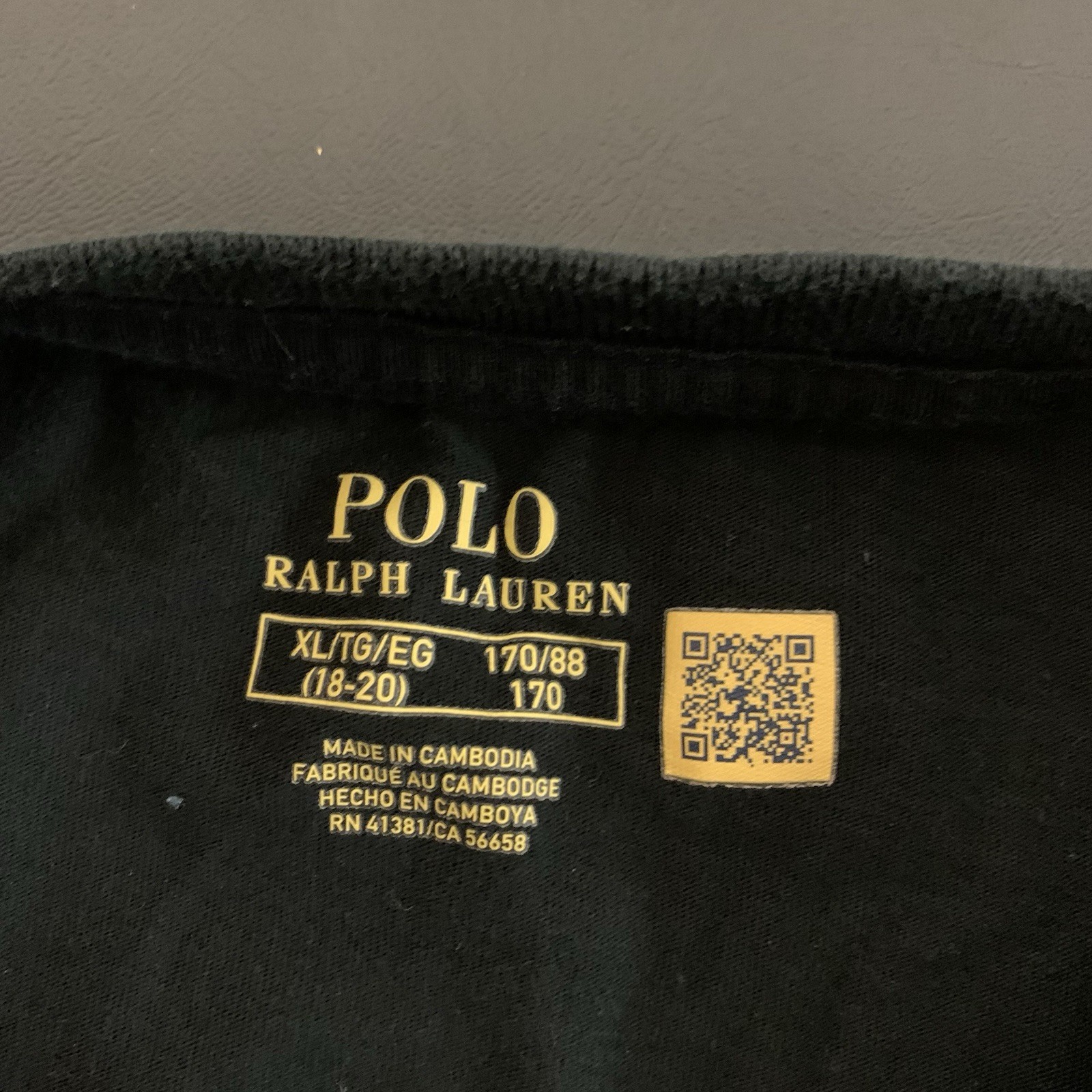 Polo Ralph Lauren nera vestibilità classica t shirt ragazzo taglia XL 18 20 rosso pony