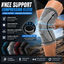 Knee Sleeves Compression Brace Support Sport Joint Injury Pain Arthritis Relief