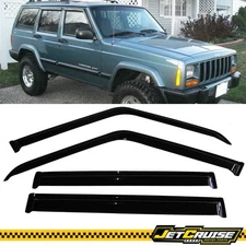 Fits 84-01 Jeep Cherokee Acrylic Tape on Window Visors Rain Guard Deflector 4PCS