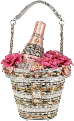 Champagne on Ice Beaded Clutch - Stylish Crossbody for Parties & Events