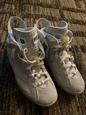 Jordan 6 Retro Women's Pear Platinum Suede Sneakers - Size: 7 US