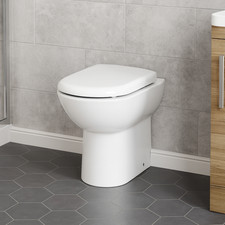 Premier D-Shape Back To Wall Pan White Toilet WC BTW005 - Includes Soft  Seat