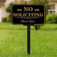 Large No Soliciting Sign with Stake,14 x 10 Inch 14 x 10 inches, A-1519