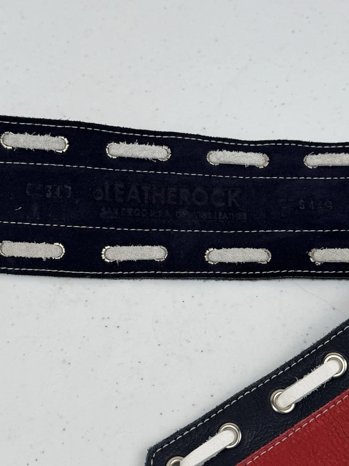 Cinturón ancho de cuero genuino Leatherock para mujer ancla náutica talla 34” hecho en EE. UU. Foto 3 de 4