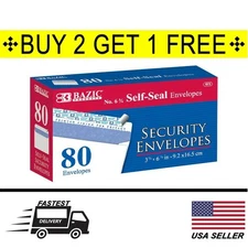 80 Peel & Self-Seal White Letter Mailing Security Envelopes 3-5/8” x 6-1/2”