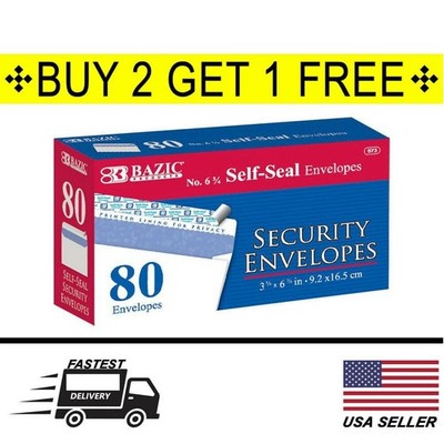 80 Peel & Self-Seal White Letter Mailing Security Envelopes 3-5/8  x 6-1/2 