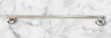 3/4  Thick Vintage Glass Towel Bar Rod Polished Nickel Ends - 24  Long