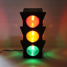 3 Way Traffic Light novelty lamp decor Black plastic 12  x 5  