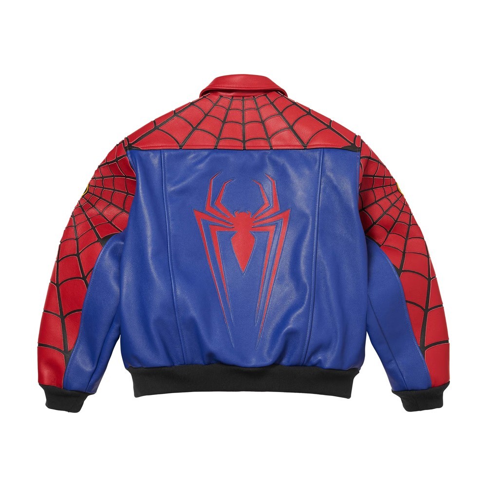 Men's Suprme®/Vansn Leathers® Spider-Man Cowhide Leather Jacket | eBay