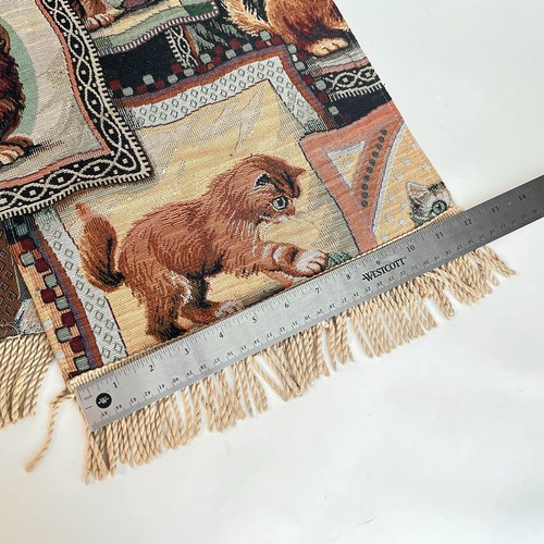 Chemin de table tapisserie fil de jeu chatons années 90 52" Kitty Cat Cottagecore vintage - Photo 4/7